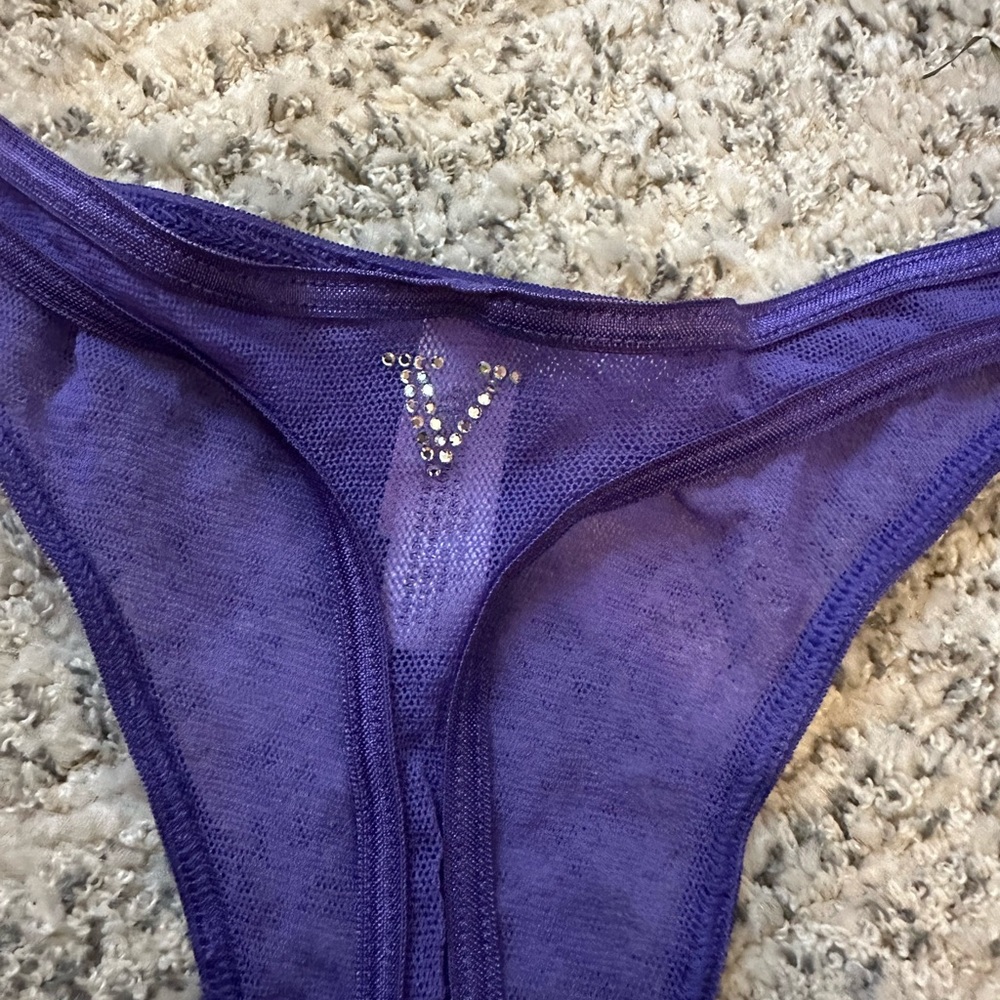 Vintage Victoria's Secret Purple Mesh Thong